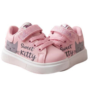 Zapatos rosados para niña – sweet Kitty con cordones y correa